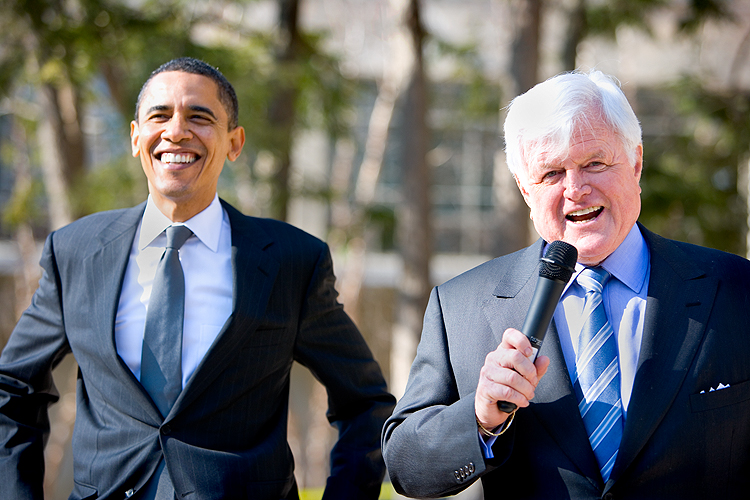 Ted Kennedy Endorses Barack Obama : American University : DC