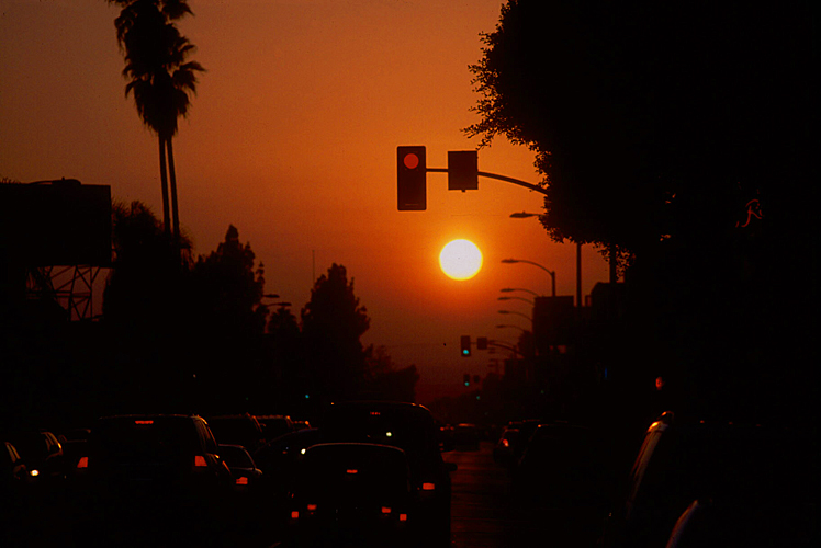 Traffic Sunset : LA : USA