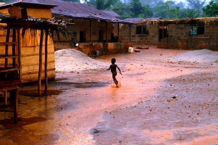 Playing in the rain - Ghana