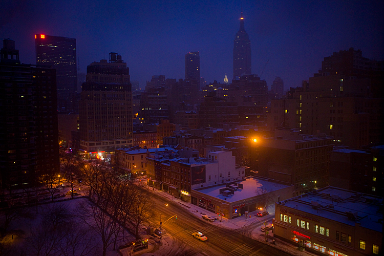 Snow on a 23rd St Dawn : Midtown View From 23rd & 8th : NYC
