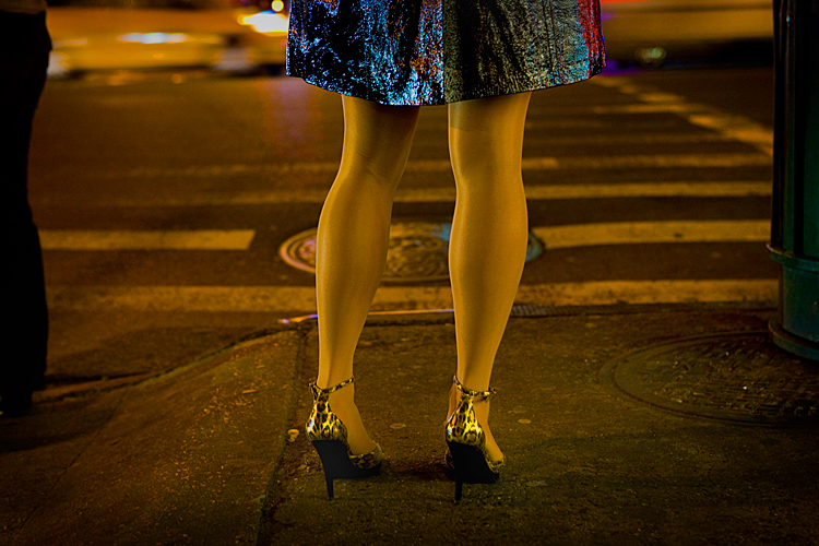Girls Legs - Leopard Print Gold Shoes - Yellow Taxi : 23rd & 9th : NYC