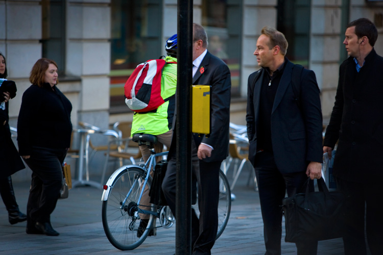 Cyclist and Pedestrians : The City : London