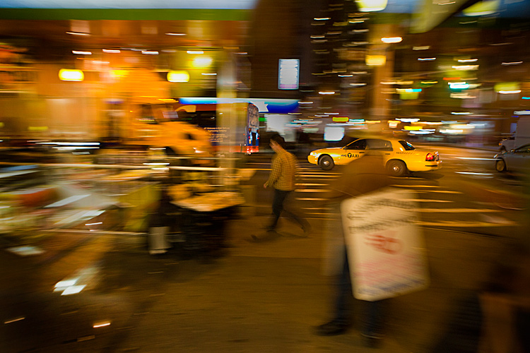On to 23rd from 6th Taxi & Sandwich Board Man: New York City