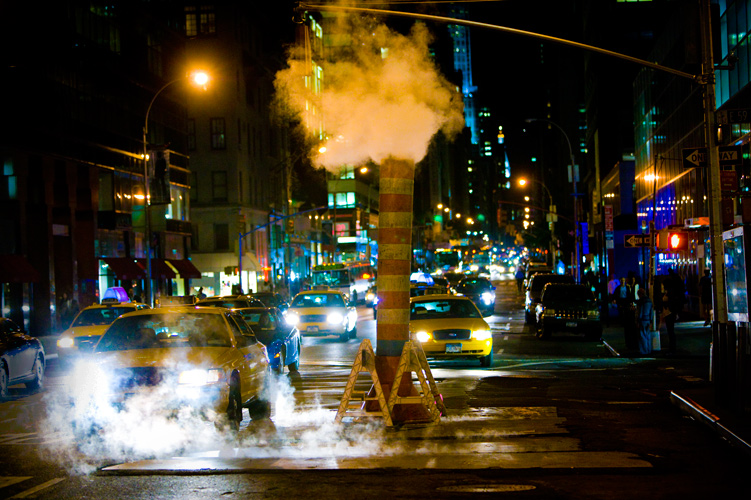 Mad Taxis in Steam : Maddison & 63rd St : New York City