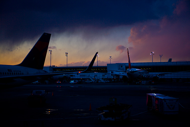 Dark Clouds at JFK : New York : USA
