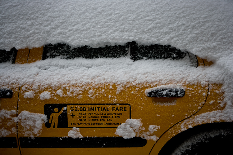 Sleeping Taxi covered by Snow : NYC : USA