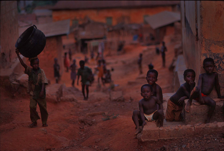 Village Life, Children of Ecomfi Attackwa,  Rainforest : Ghana : Africa
