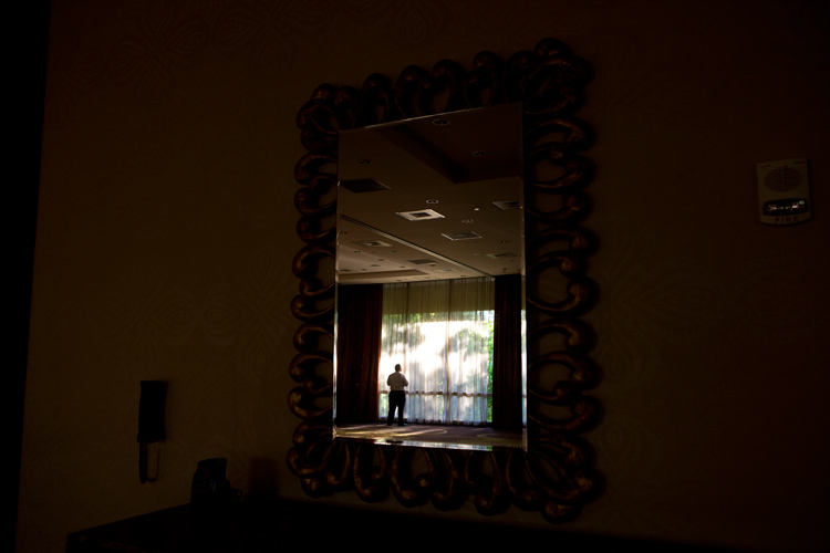 Reflective Man : Hilton Hotel Houston : Texas USA