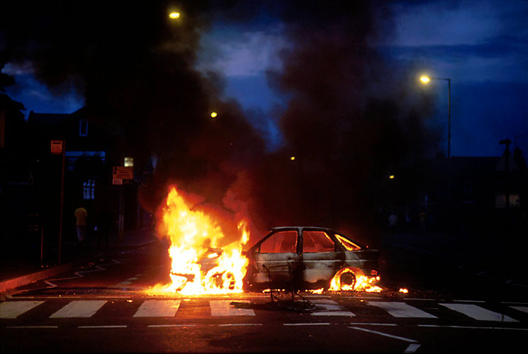 Burning Car : Belfast : Northern Ireland