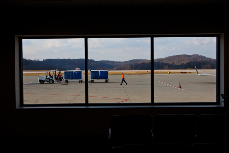 Looking Out on the Airport at the Edge of the World : Yeager Charleston : West Virginia