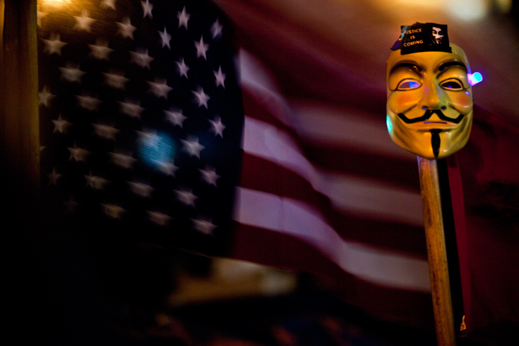 Guy Fawkes Mask : Occupy Wall St Protest : New York City