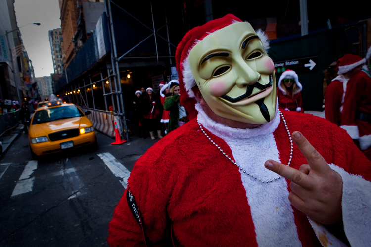 V for Vendetta Santa : Wall St : NYC