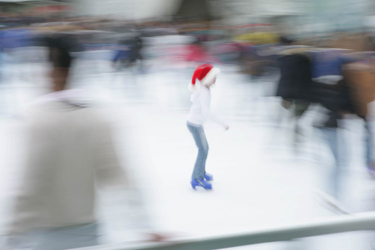 Santa Hat Skating Girl : Bryant Park : New York City