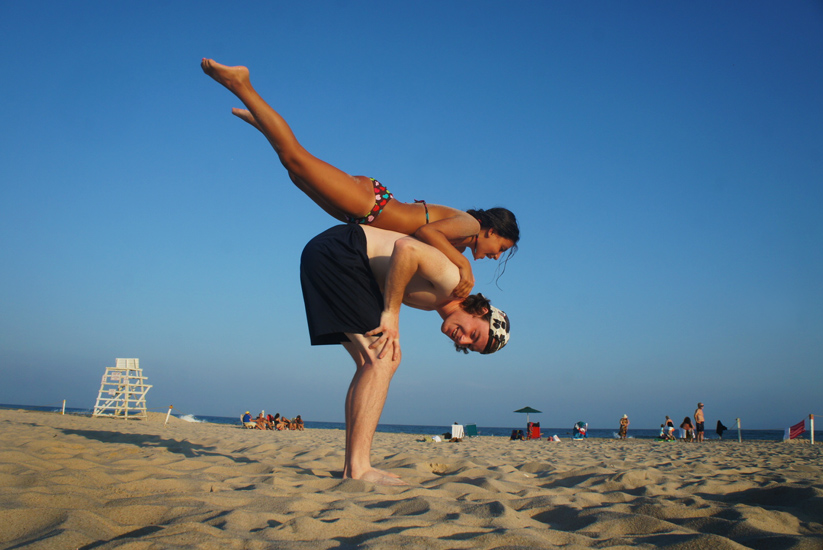 Olympic Style Gymnastics on the Beach : Hamptons NY : USA