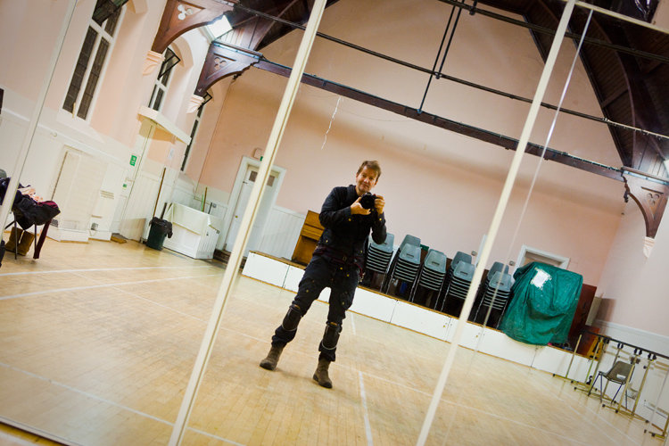 Alone in the Church Hall in Knee Pads : Hampstead : London