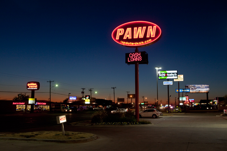Pawn Shop at Dusk : i35 : Texas