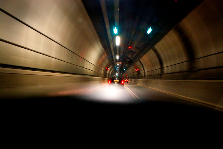 Black Cab Blackwall Tunnel : Greenwich Bound : East London