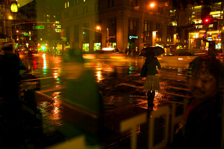 Umbrella Girl in the Rain : 7th and 23rd : NYC