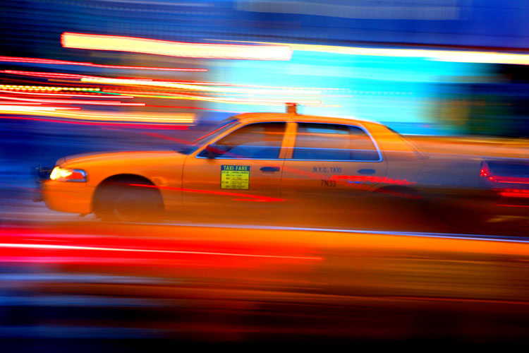 Taxi Light and 3D Blur : 23rd and 8th St : NYC