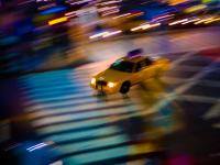 Overhead Taxi Blur : Penn Station : NYC