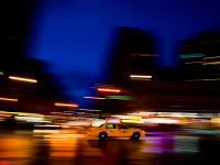 Taxi blur in the Blue Time : 8th & 23rd : NYC