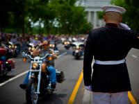 Marine Salutes The Rolling Thunder Parade : National Mall: Washington DC