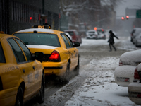 The Endless Winter for NYC's Yellow Cabs : W 35th St & 9th Av : New York City