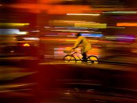 Bike Blur and Rain Coat : Meatpacking District : NYC