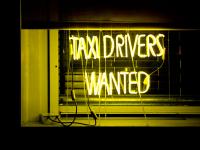 Taxi Drivers Wanted : Neon Sign 10th Av : NYC