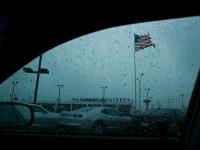 American Flag on the Edge of Hurricane Alex : Baton Rouge : LA