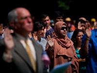 Swearing the Oath to become an American : Citizenship Ceremony : Mount Vernon VA