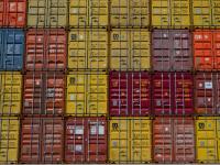 Wall of Containers: Port of Felixstowe : Suffolk Coast UK