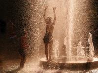 Cooling Off in the Fountains : Washington Square : New York City  