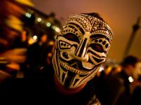 Variation On A Theme Guy Fawkes Mask : Trafalgar Sq : 5th November Occupy London Protest