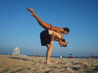 Olympic Style Gymnastics on the Beach : Hamptons NY : USA