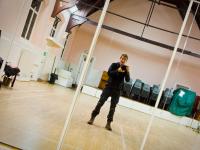 Alone in the Church Hall in Knee Pads : Hampstead : London