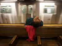 Hot Subway Sleep : L train at 14th : NYC
