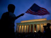 Independence Day #3 : Lincoln Memorial with Flag: National Mall Washington DC