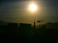 Helicopter at the Dawn Call to Prayer
