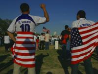 Wrapped in the flag: Immigrant March Washington DC