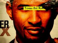 Troops Out Now : Poster 23rd St C Train Subway Platform NYC