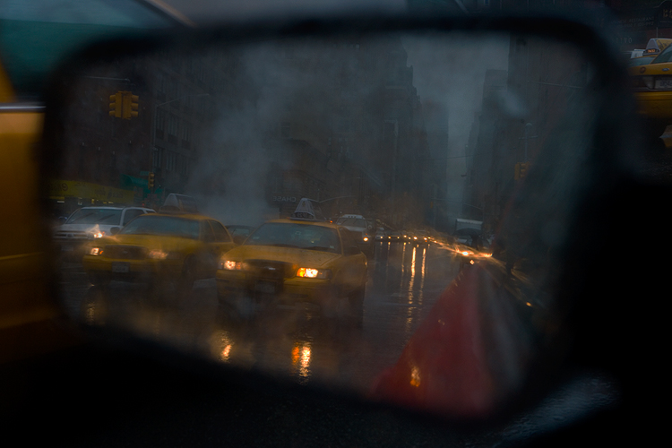 Mirror and Rain : 7th Av at 22nd St : NYC