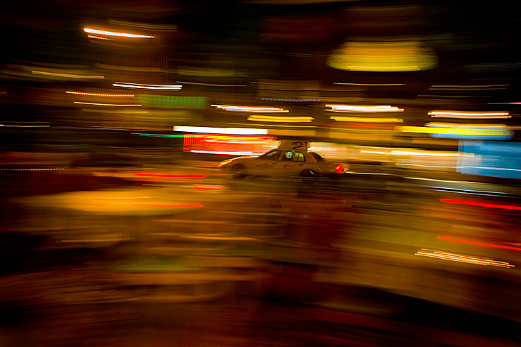 Iconic Taxi Blur : 23rd St and 9th Av : NYC