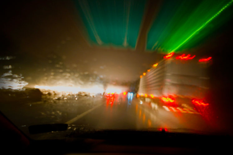 New Jersey Turnpike Rain : I95 Driving North Bound : NJ