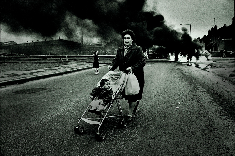 Child in the Pram and Burning Car : Belfast : Northern Ireland