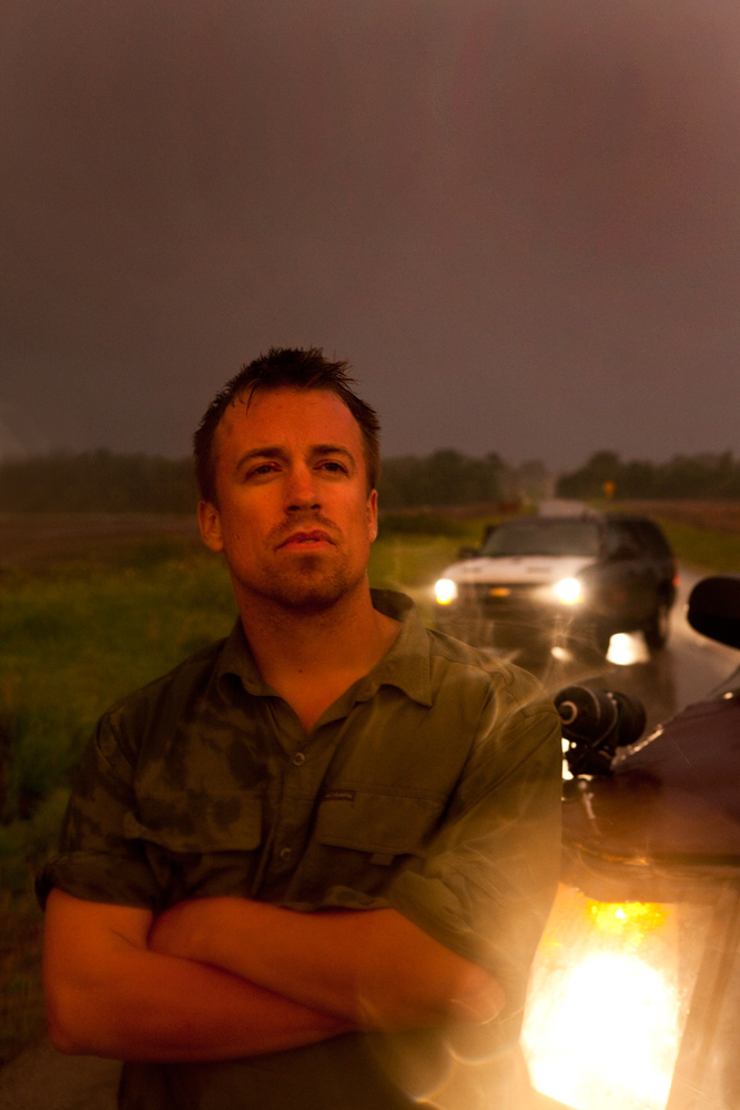 Reed Timmer Meteorologist and Extreme Storm Chaser with The Dominator 2 : Kansas