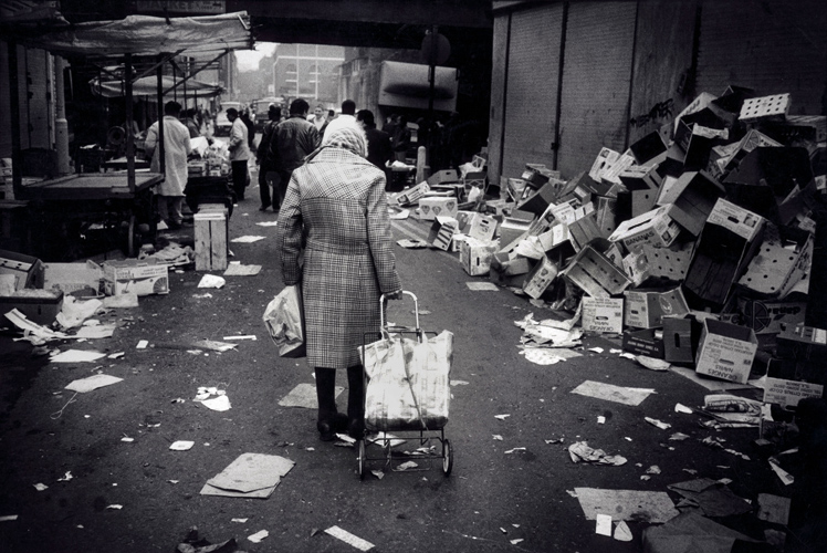 Elderly Woman at Street Market : East London : UK