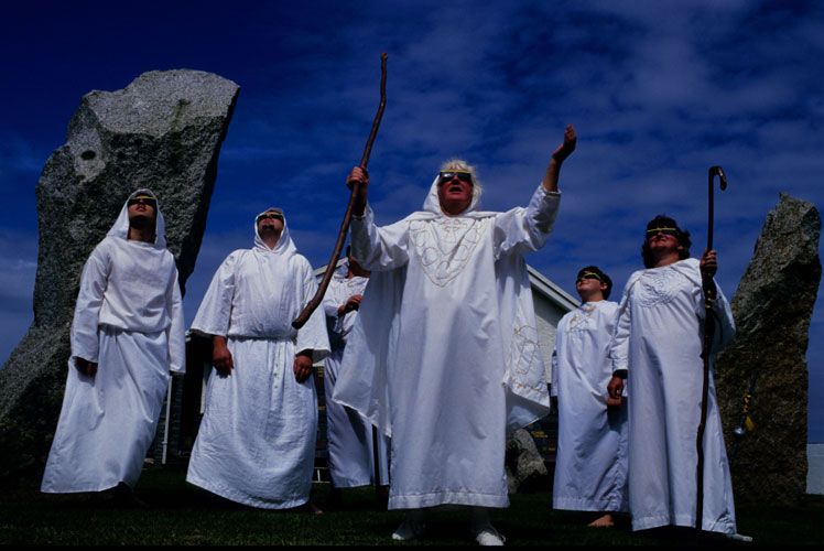 Druids Welcome a Solar Eclipse : Cornwall : UK