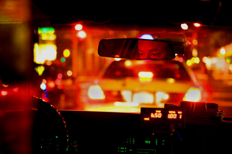 Taxi Driver in the Mirror : Greenwich Village : NYC