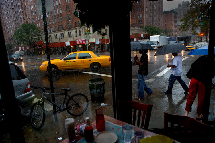 Rain in the City - Umbrellas and Taxis : 23rd and 9th : NYC